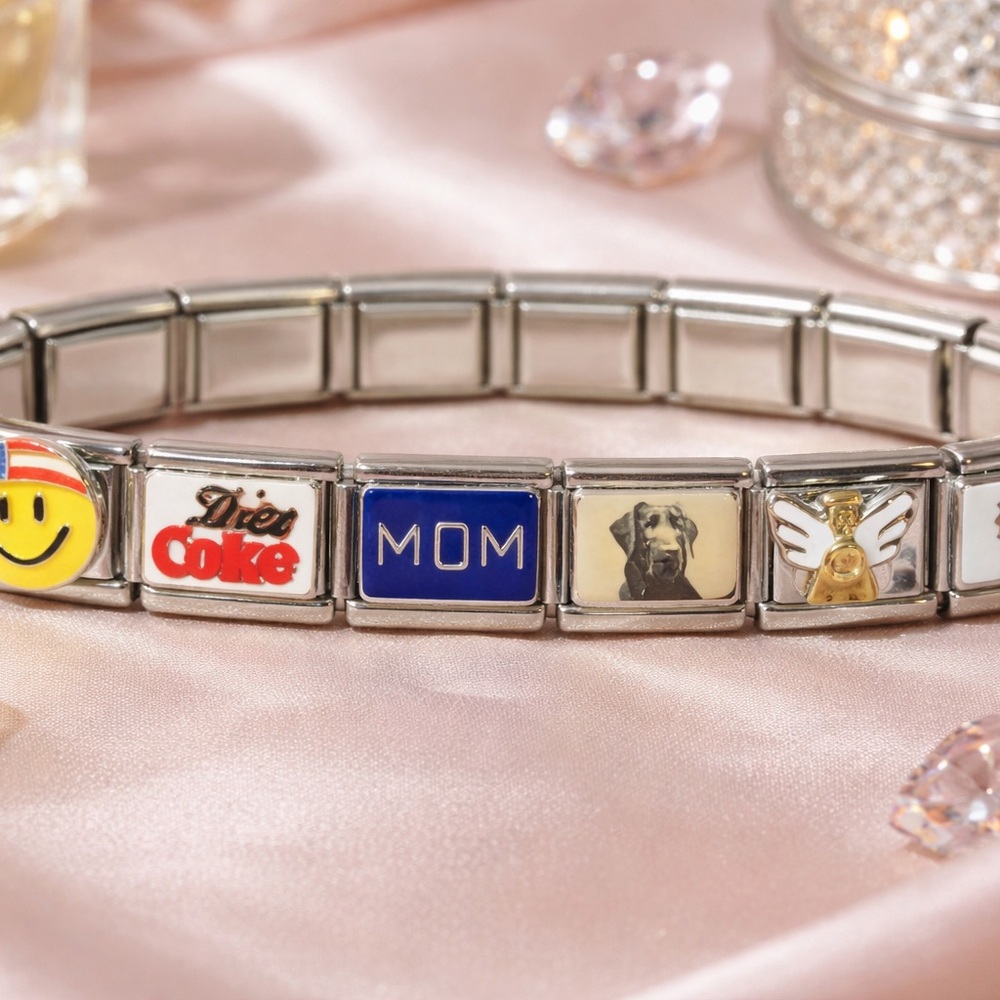🇮🇹 Vintage Italian Charm Bracelet | Smiley Face Diet Coke MOM